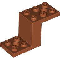 Bracket 5 x 2 x 2 1/3 with Holes, Inside Stud Holder in Dark Orange