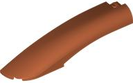 Brick Round, Curved 10 x 2 x 2 with Rounded End Left in Dark Orange