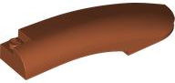 Brick Round, Curved 10 x 2 x 2 with Rounded End Right in Dark Orange