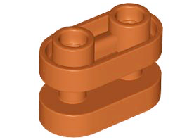Brick Special 1 x 2 Rounded with Center Bars in Dark Orange