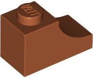 Brick Curved 2 x 1 with Inverted Cutout in Dark Orange