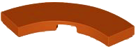 Tile 3 x 3 Curved, Macaroni in Dark Orange