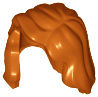 Hair Mid-Length with Part over Front of Right Shoulder in Dark Orange