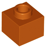 Plate 1 x 1 x 2/3 with Open Stud in Dark Orange