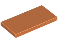 Tile 2 x 4 with Groove in Dark Orange