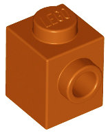 Brick Special 1 x 1 with Stud on 1 Side in Dark Orange