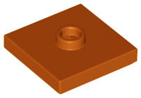 Plate Special 2 x 2 with Groove and Center Stud (Jumper) in Dark Orange