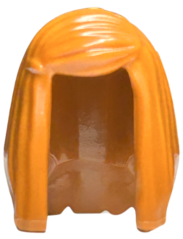Hair Long Smooth with Bangs Swept to the Right in Dark Orange