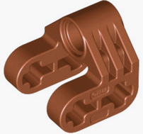 Technic Axle and Pin Connector Perpendicular Split in Dark Orange