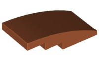 Brick Curved 4 x 2 No Studs in Dark Orange