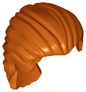 Hair Swept Back with Short Ponytail in Dark Orange