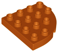 Duplo Plate Round Corner 4 x 4 in Dark Orange