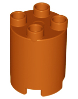 Duplo Brick Round 2 x 2 x 2 in Dark Orange