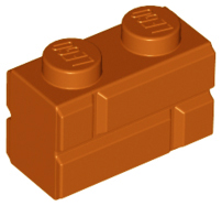 Brick Special 1 x 2 with Masonry Brick Profile in Dark Orange