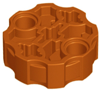 Large Figure Weapon, Barrel with 2 Pin Holes and 3 Axle Holes in Dark Orange