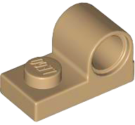 Plate Special 1 x 2 with Pin Hole on Top in Dark Tan