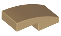 Brick Curved 2 x 1 No Studs [1/2 Bow] in Dark Tan