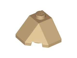 Brick Wedged, Sloped 45° 2 x 2 Corner in Dark Tan