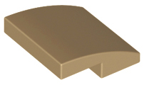 Brick Curved 2 x 2 x 2/3 in Dark Tan