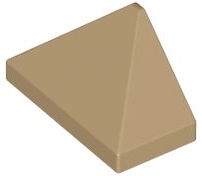Brick Sloped 45° 2 x 1 Triple with Inside Stud Holder in Dark Tan
