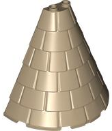 Tower Roof 4 x 8 x 6 Half Cone Shaped with Roof Tiles in Dark Tan