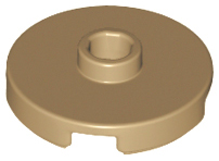 Plate Special Round 2 x 2 with Center Stud (Jumper Plate) in Dark Tan