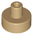 Tile Special Round 1 x 1 with Hollow Bar in Dark Tan