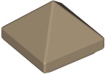 Brick Sloped 45° 1 x 1 x 2/3 Quadruple Convex [Pyramid] in Dark Tan