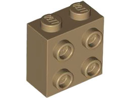Brick Special 1 x 2 x 1 2/3 with 4 Studs on 1 Side in Dark Tan