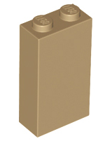 Brick 1 x 2 x 3 with Bottom Stud Holder in Dark Tan