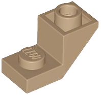 Brick Sloped Inverted 45° 2 x 1 with 2/3 Cutout in Dark Tan