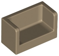 Panel 1 x 2 x 1 with Rounded Corners and 2 Sides in Dark Tan