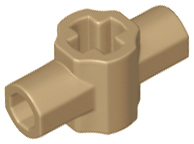 Large Figure Weapon Lightsaber Hilt with Axle Hole and Two Bar Holders in Dark Tan