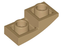 Brick Curved Inverted 2 x 1 in Dark Tan