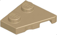 Wedge Plate 2 x 2 Left in Dark Tan