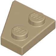 Wedge Plate 2 x 2 Right in Dark Tan