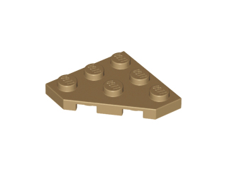 Wedge Plate 3 x 3 Cut Corner in Dark Tan