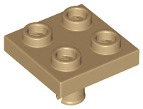 Plate Special 2 x 2 with Pin on Bottom in Dark Tan