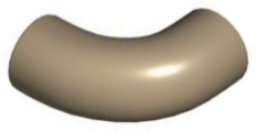 Brick Round 1 x 1 diameter Tube with 90 Degree Elbow (2 x 2 x 1) and Axle Holes (Crossholes) at each end in Dark Tan