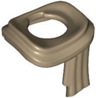 Minifig Neckwear Long Scarf Wrapped Around Neck in Dark Tan
