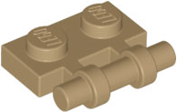 Plate Special 1 x 2 Side Handle [Free Ends] in Dark Tan
