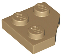 Wedge Plate 2 x 2 Cut Corner in Dark Tan