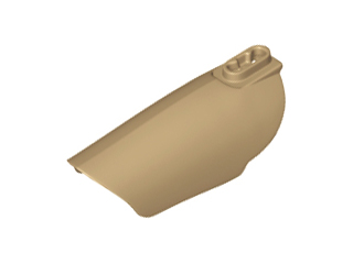Large Figure Limb Cover, Armor with Ball Joint Socket and 2 Holes [Plain] in Dark Tan