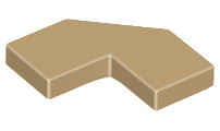 Tile Special 2 x 2 Corner with Cut Corner - Facet in Dark Tan
