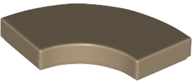 Tile 2 x 2 Curved, Macaroni in Dark Tan
