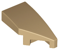 Brick Wedged, Curved 2 x 1 with Stud Notch Right in Dark Tan