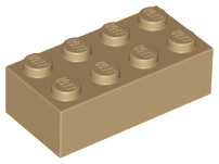 Brick 2 x 4 in Dark Tan