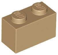 Brick 1 x 2 in Dark Tan