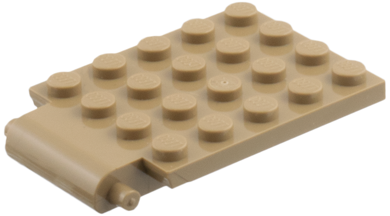 Plate Special 4 x 6 x 2/3 with Trap Door Hinge in Dark Tan
