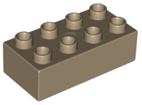 Duplo Brick 2 x 4 in Dark Tan